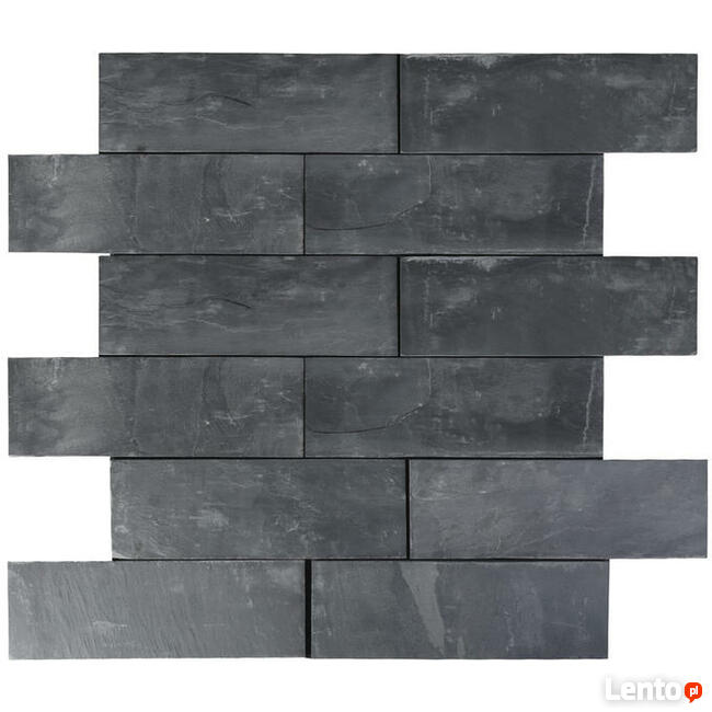 płytka kamienna łupek Black Slate naturalny 30x10x0,8-1,3