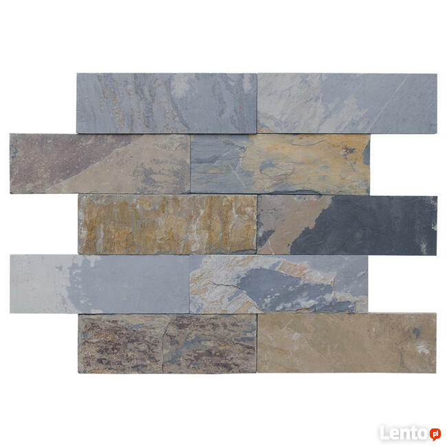 Płytki Łupek beżowo złoty 30x10x0,8-1,3cm