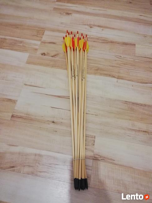 TANIO Strzały do łuku drewniane 29 metalowe ostre groty