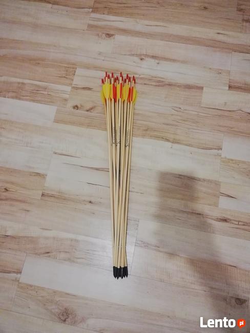 TANIO Strzały do łuku drewniane 29 metalowe ostre groty