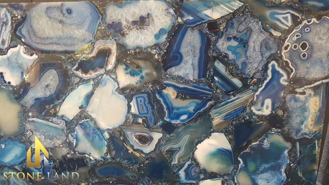 LUXURY AGAT BLUE umywalka z agatów niebieskich