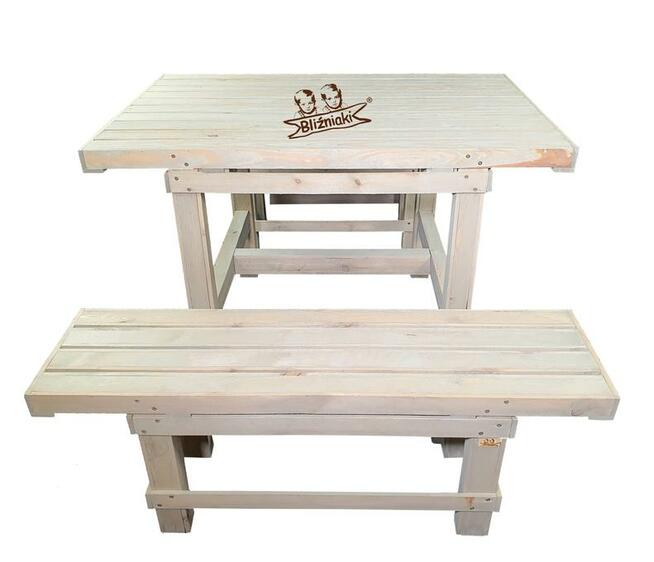 KOMPLET MEBLI DO OGRODU ZESTAW STÓŁ I DWIE ŁAWKI