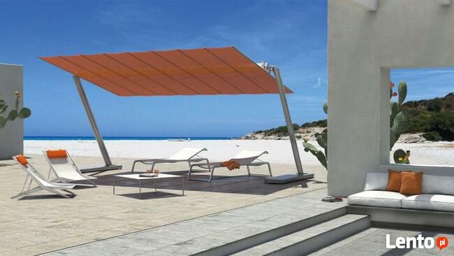 Parasol ogrodowy na 2 podstawach, modułowy Flexy Zen.