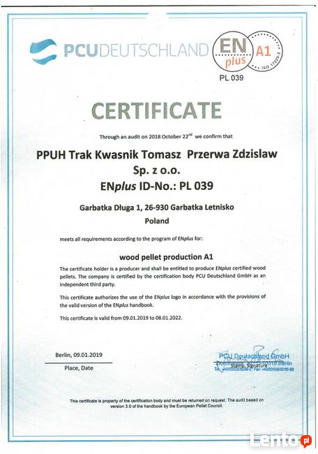 Pellet drzewny z Garbatki RATY