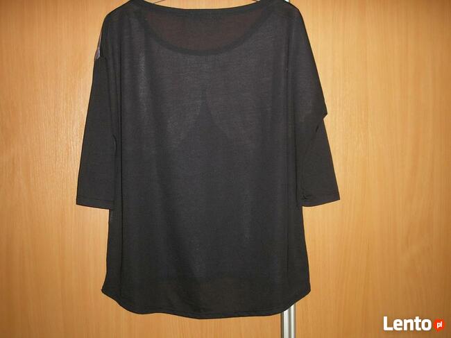 Wysoki stan spodnie z zamkami 40 nowe, bluzka 40-42 BSL