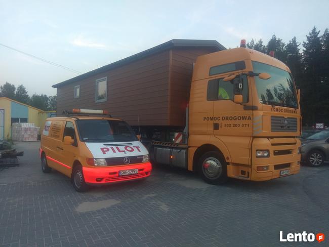 TRANSPORT DOMKÓW HOLENDERSKICH, MOBILNYCH, CIĄGNIK ROL,