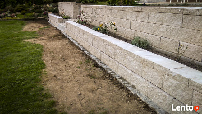 Pustak oporowy skarpowy mur ogrodowy prosty łupany biały