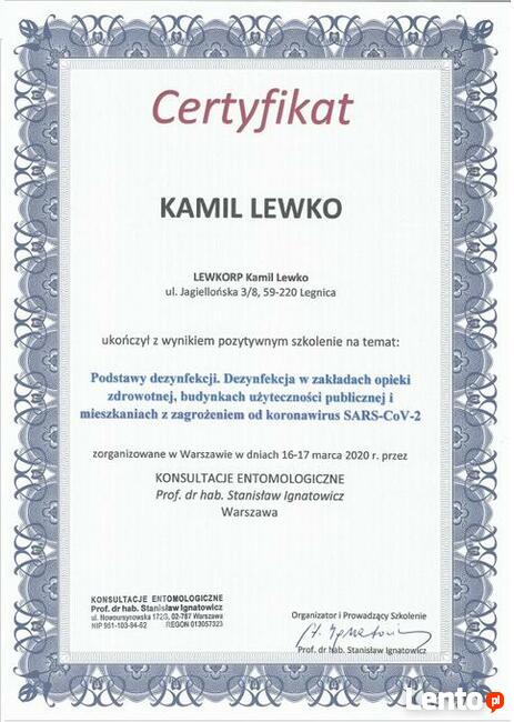 Dezynfekcja, wspólnot, magazynów przestrzeni publicznej itp.