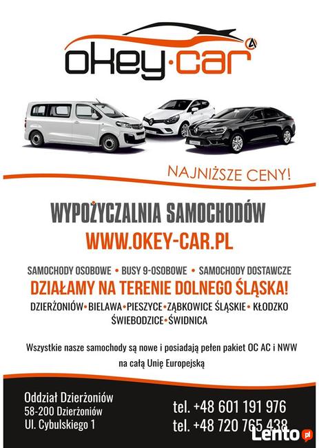 OKEY-CAR Wypożyczalnia samochodów Dzierżoniów, Bielawa
