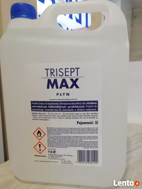 Trisept Max 5 L płyn dezynfekcji rąk spirytus maseczki żel