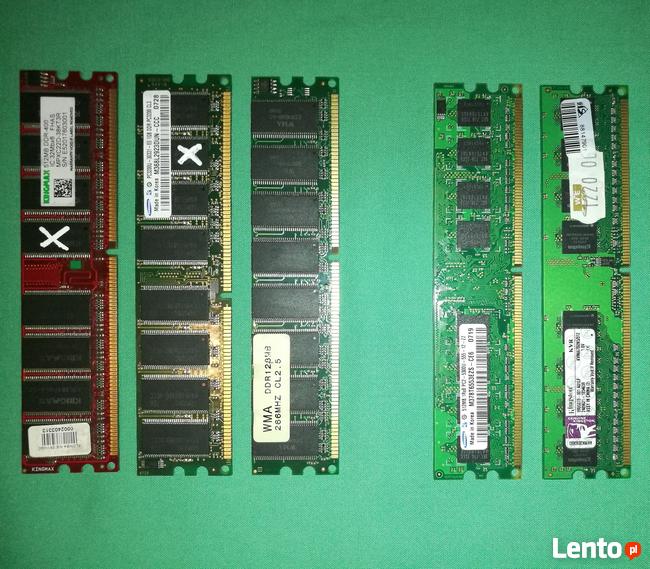 Różne pamięci ram DDR1 512MB, 1GB, 128MB i DDR2 512MB CAŁOŚĆ