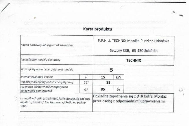 Kocioł z podajnikiem 15 kw 120m2 RATY Kotły 5 klasa