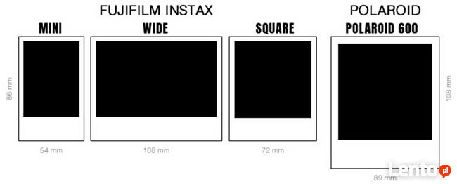 Zdjęcia w stylu Instax Mini, Wide, Square oraz Polaroid 600