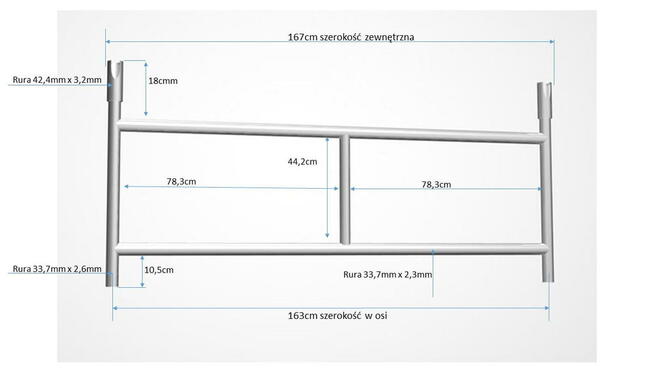 Rusztowanie Warszawskie wys. rob. 5,5 m -pełne BHP-wynajem