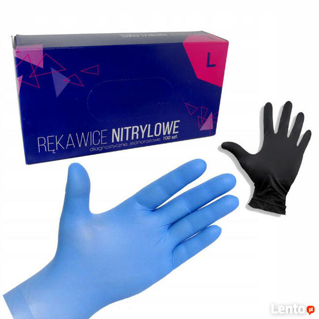 jednorazowe rękawiczki nitrylowe rozmiar XS, S, M, L 100szt.