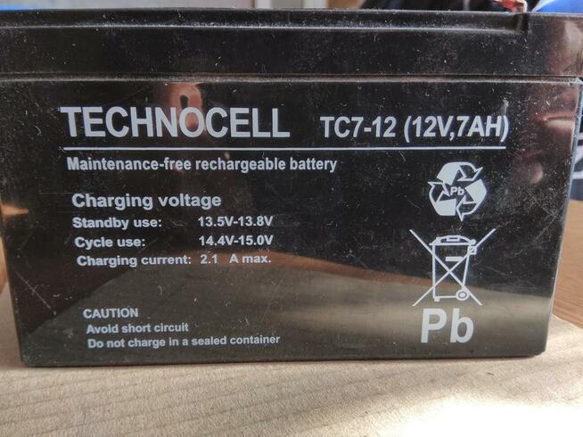 Akumulator Technocell TC 7-12 (12V, 7Ah) AGM