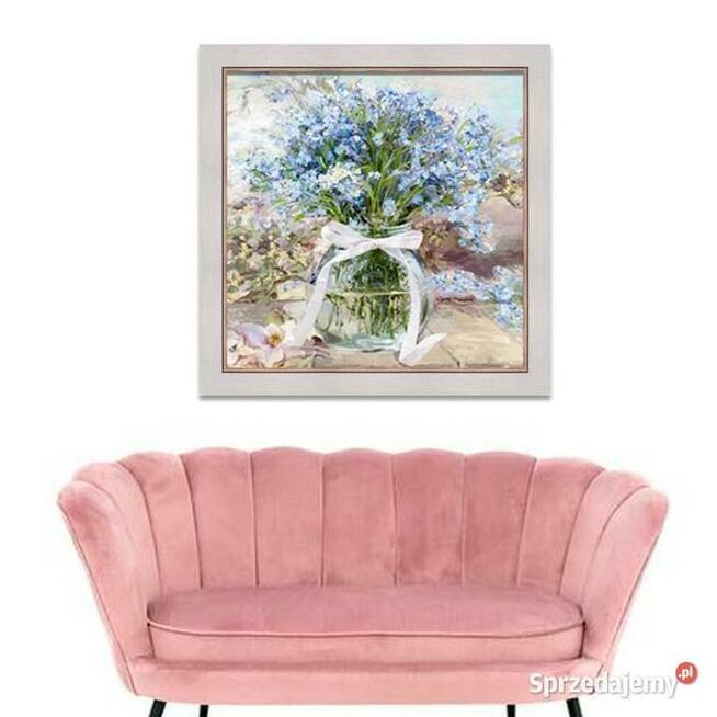 Obraz Kwiaty Niezapominajki w słoju 80x80