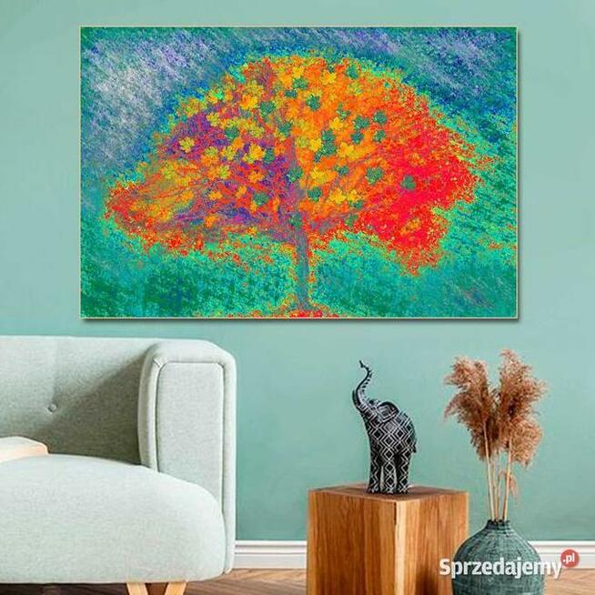 Abstrakcyjny obraz Pomarańczowe drzewo
