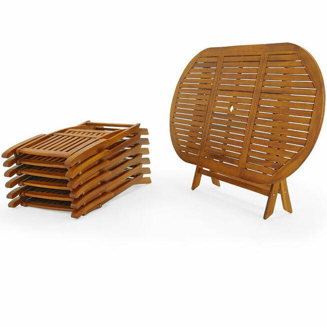 MEBLE OGRODOWE SKŁADANE 6+1 AKACJOWE DOSTAWA 0ZŁ