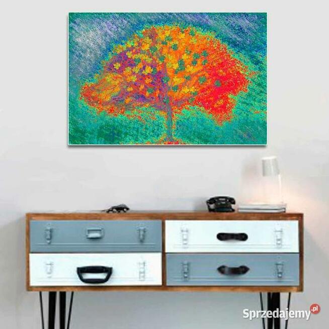 Abstrakcyjny obraz Pomarańczowe drzewo