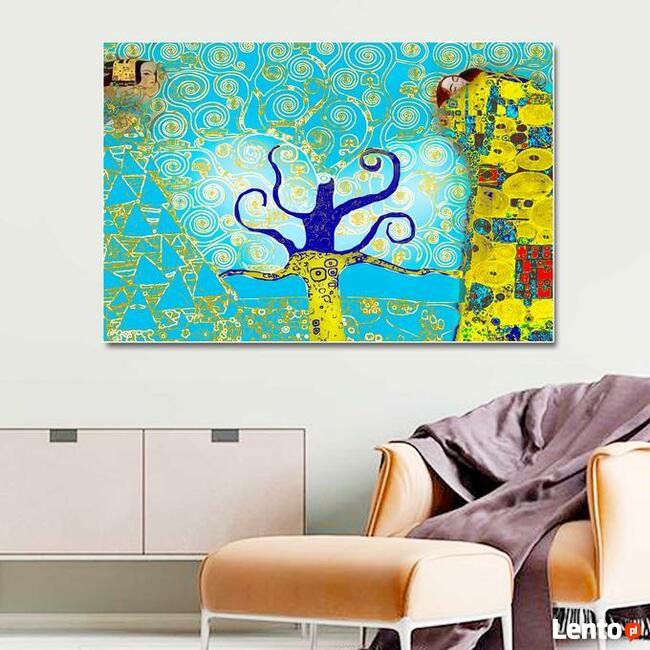 Obraz art deco Drzewo Życia w turkusie