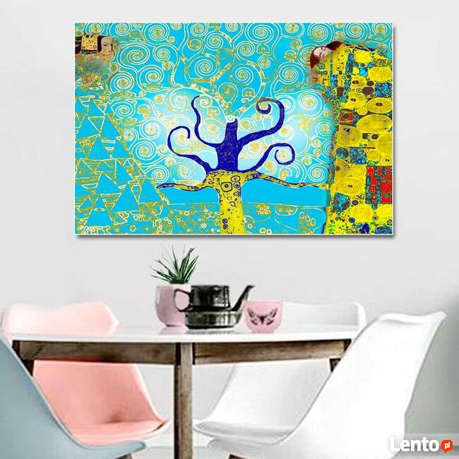 Obraz art deco Drzewo Życia w turkusie