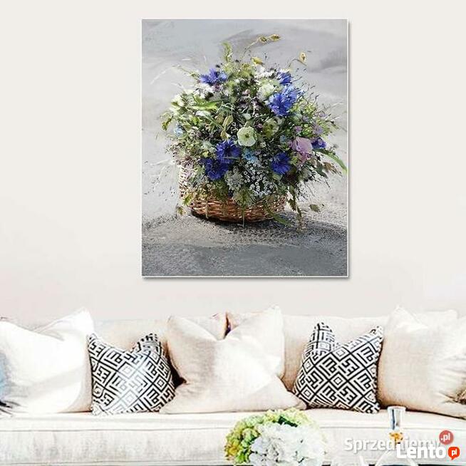 Obraz na płótnie Koszyk z kwiatami
