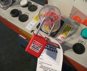 Lockout Tagout Brady - blokada przycisków sterowniczych