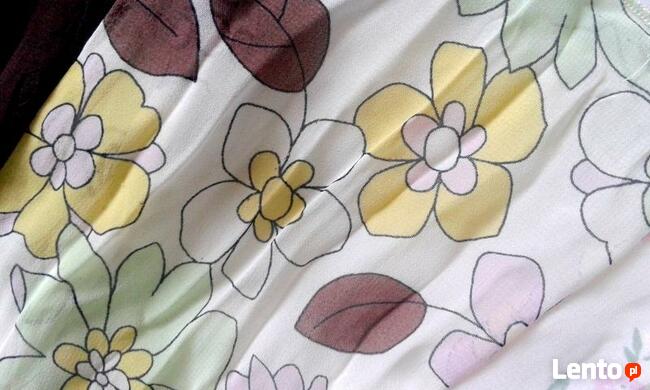 Pastelowa, szeroka, zwiewna, plisowana spódnica z klinów;)