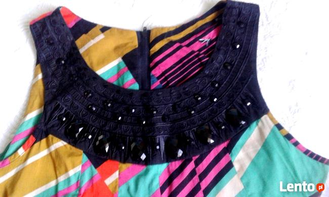 Bawełniana sukienka- grafika i jety:)