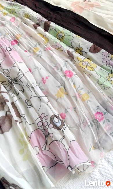 Pastelowa, szeroka, zwiewna, plisowana spódnica z klinów;)