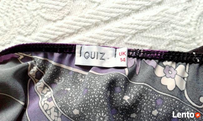 Zwiewna sukienka- fioletowe lilie i irysy:)