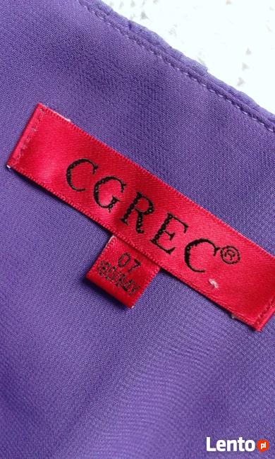 Fiołkowa sukienka - bombka wyszywana koralikami:)