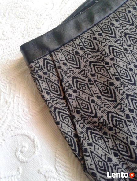 Czarno-beżowa spódnica we wzory etno:) nowa