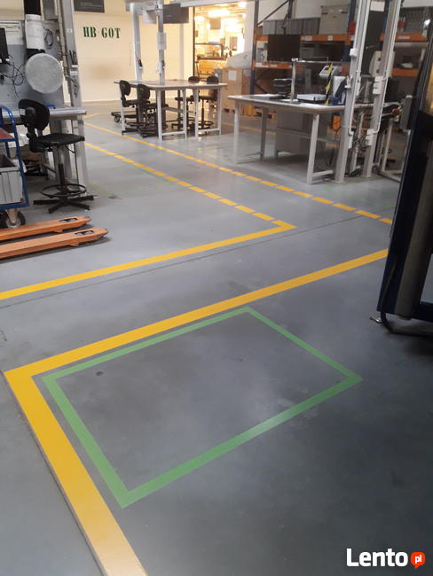 malowanie pasów ,linii oznakowanie poziome hal ,magazynów