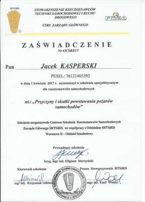 Certyfikowany Rzeczoznawca Samochodowy Wrocław, Dolnyśląsk