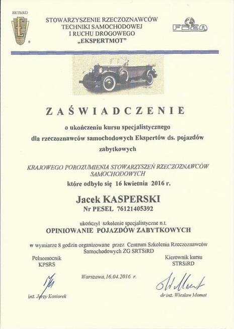 Certyfikowany Rzeczoznawca Samochodowy Wrocław, Dolnyśląsk