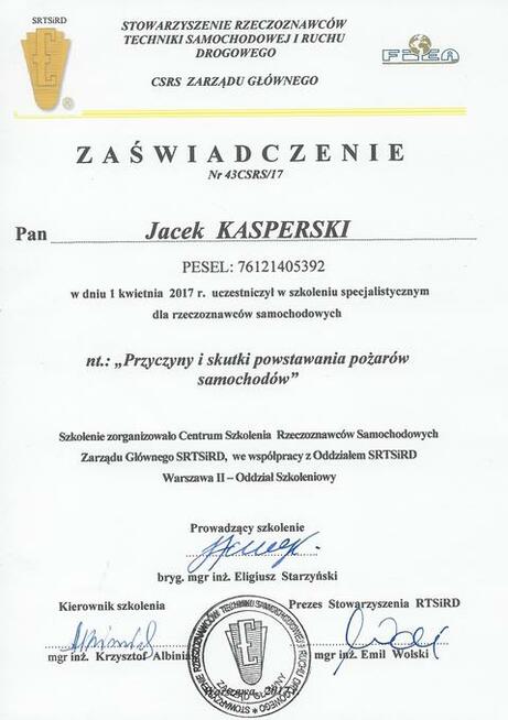 Certyfikowany Rzeczoznawca Samochodowy Wrocław, Dolnyśląsk