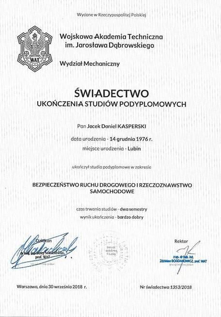 Certyfikowany Rzeczoznawca Samochodowy Wrocław, Dolnyśląsk