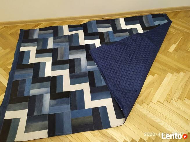 Jeansowy koc / pled HANDMADE