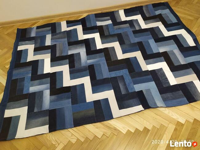 Jeansowy koc / pled HANDMADE