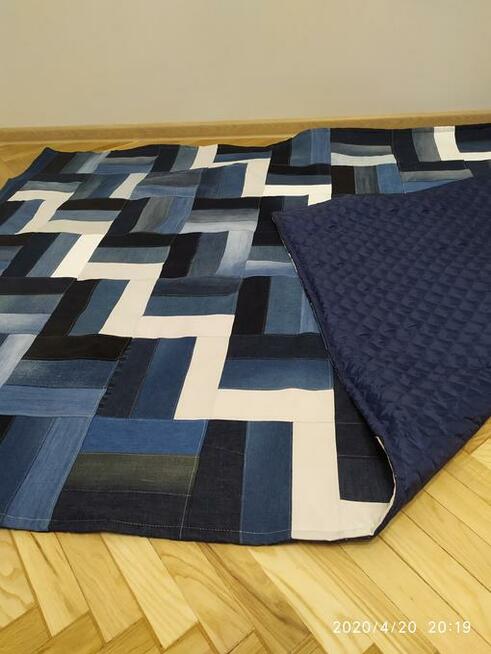 Jeansowy koc / pled HANDMADE