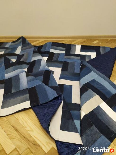 Jeansowy koc / pled HANDMADE