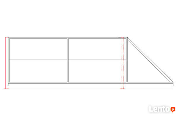 Brama wjazdowa, brama przesuwna bez wypełnienia, brama