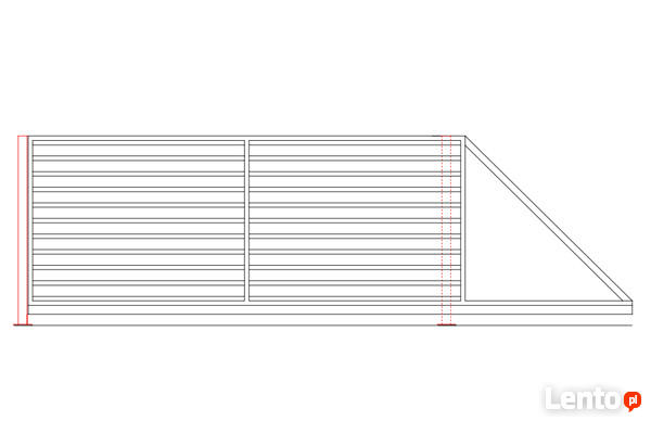 Brama wjazdowa, brama przesuwna z poziomym wypełnieniem