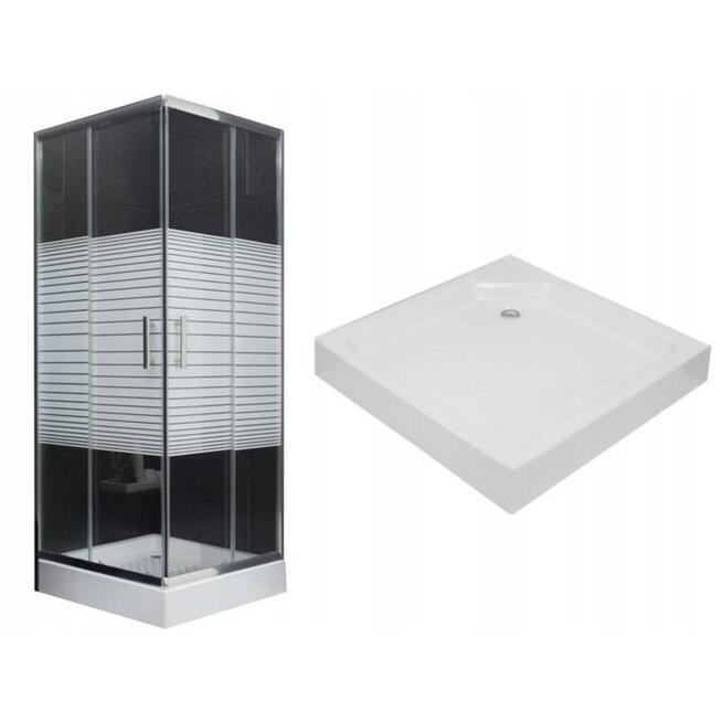 Kabina prysznicowa kwadratowa MEXEN RIO 90x90 cm + Brodzik