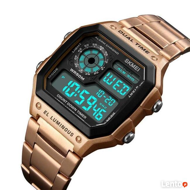 CASIO LED digital, sportowy, MILITARY, SWIMM zegarek