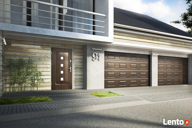 Bramy segmentowe- NAPĘD silnik, Ciepła Brama, Kolor Antracyt