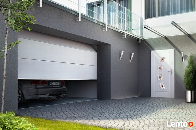 Bramy segmentowe- NAPĘD silnik, Ciepła Brama, Kolor Antracyt