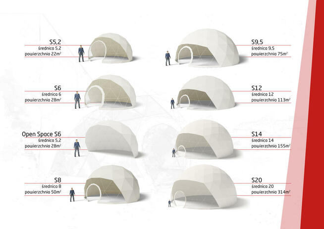 Namiot sferyczny o średnicy 6 m